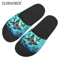 elviswords bohemian art butterflies print women slippers 2021 fashion new summer casual sandals high quality rubber platform