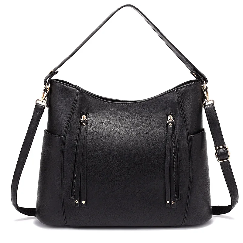 

Women handbags 2019 new soft Oil wax leather large capacity women handbags genuine leather fashion female casual Shoulder C1206