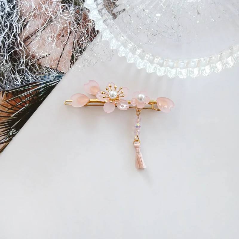 Японский маленький свежий зажим для волос HM025 женщин милые розовые вишневые