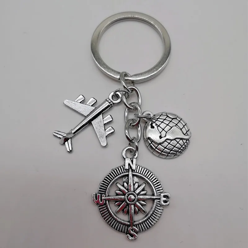 2020/2021 кисточка земли самолет подвеска с компасом брелок эмблемами путешествий
