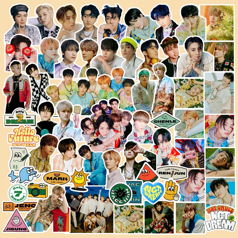 100 unids/set KPOP NCT DREAM nuevo &aacute;lbum Hola futuro para equipaje port&aacute;til m&oacute;vil pegatinas DIY-1
