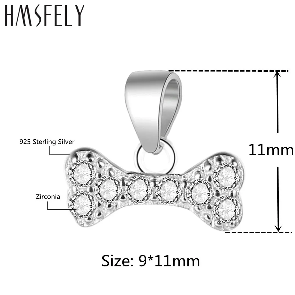 HMSFELY реальные 925 стерлингового серебра циркония кости кулон DIY браслет аксессуары