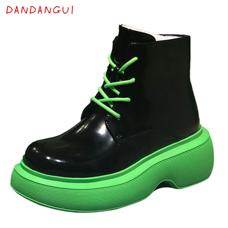

Spring Autumn Luxury Designer Women's Ankle Boots Genuine Leather Platform Female Motorcycle Boots Casual Ladies Chunky Shoes