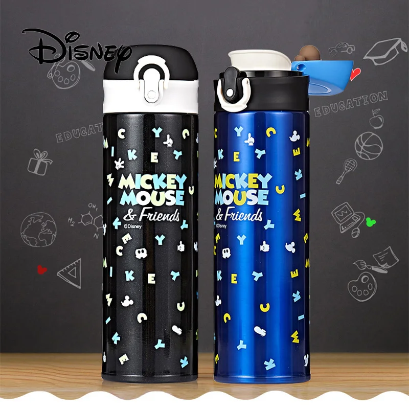 

Disney 500ML Mickey Mouse Women Men's Thermos Cup Stainless Steel Thermos Office Coffee Tea Mug Children Portable Thermol Bottle
