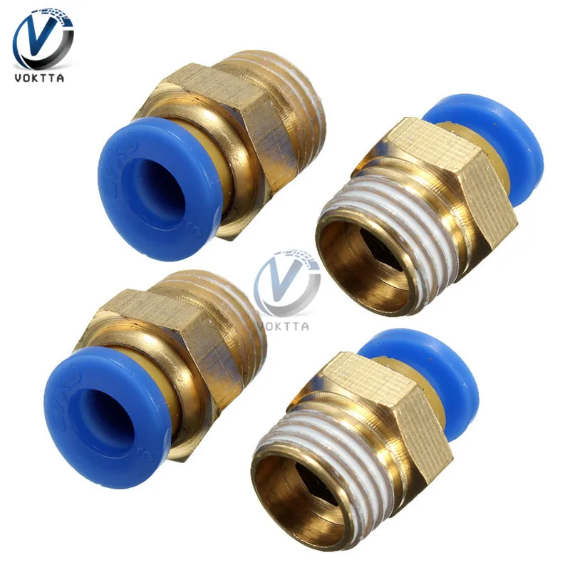 

4pcs/lot BSP 1/4" 6mm Straight Male Push-in Pneumatic PU Hose Connector Thread Quick Connector Pneumatic Air Fittings