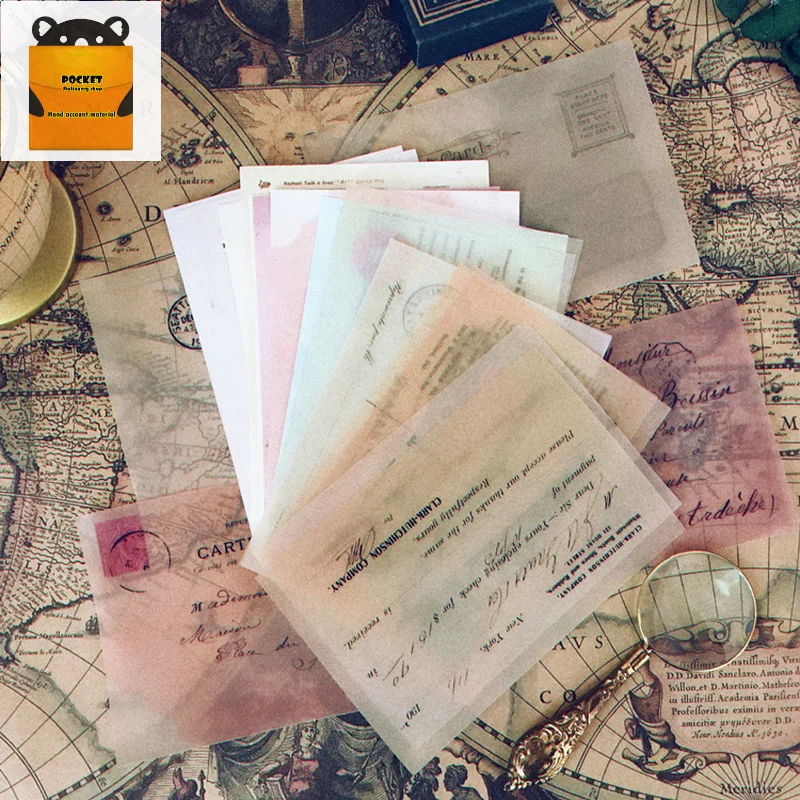 

Kawaii Cartoon Decoration Large Size Retro Material Paper TN Sulfuric Acid Paper Background Stationary School Supplies