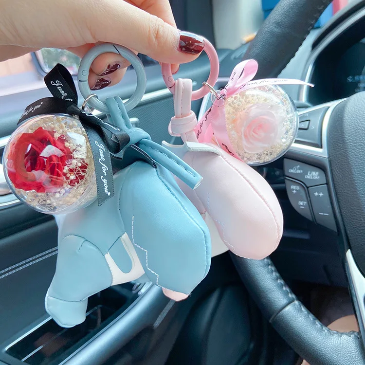 

Creative leather dinosaur key chain lovely web celebrity car bag pendant diy immortal float hanging accessories gift key chain