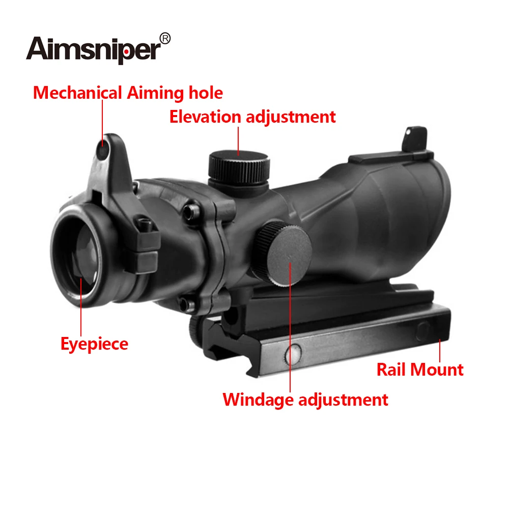 Оптический прицел Triji ACOG Style 4x32 оптический с красной точкой для AR15 M4 M16 | Спорт и