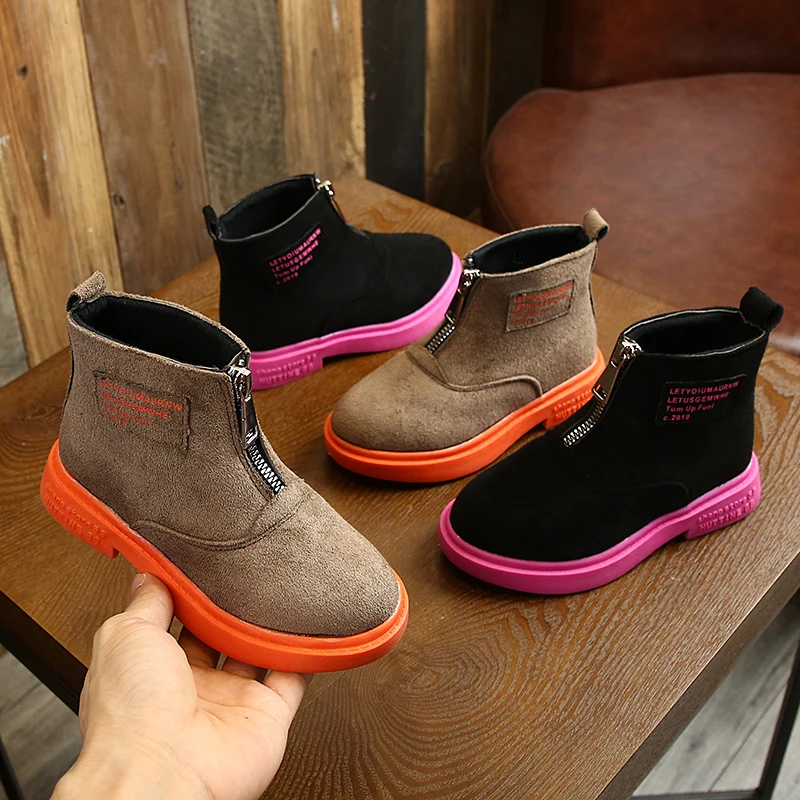 Детские однотонные сапоги для маленьких девочек детская обувь принцессы теплые