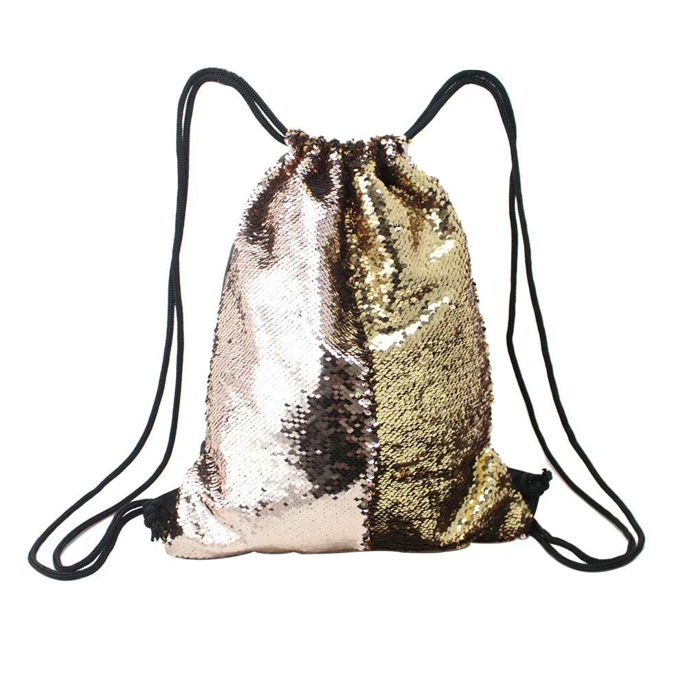 New Style Toggle Color-changing Sequins Sports Bag Waterproof Oxford Cloth Drawstring Drawstring Pocket Outdoor Backpack