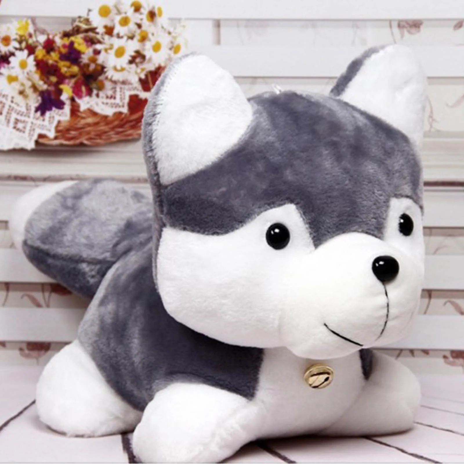 Плюшевая игрушка в виде щенка хаски необычная Строительная мягкие и удобные