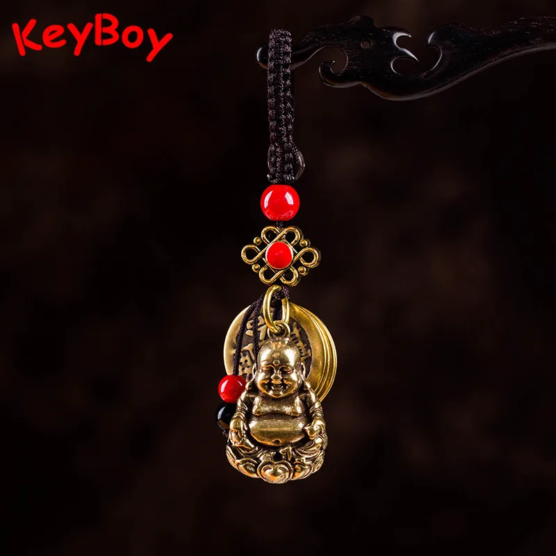 Латунные смайлики Maitreya Buddha автомобильные брелки Подвески Ювелирные изделия