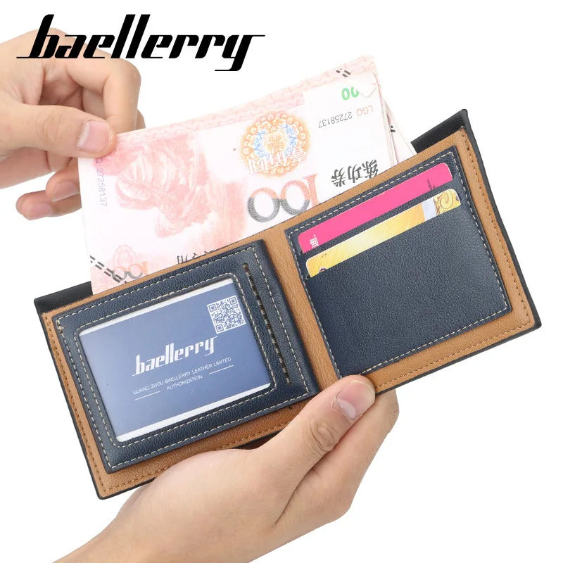 Бумажник для мужчин Baellerry кожаный держатель карт тонкий маленький кошелек