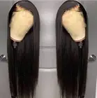 Длинный прямой гладкий парик для женщин, натуральные волосы, синтетические кружевные передние парики, мягкие парики для косплея