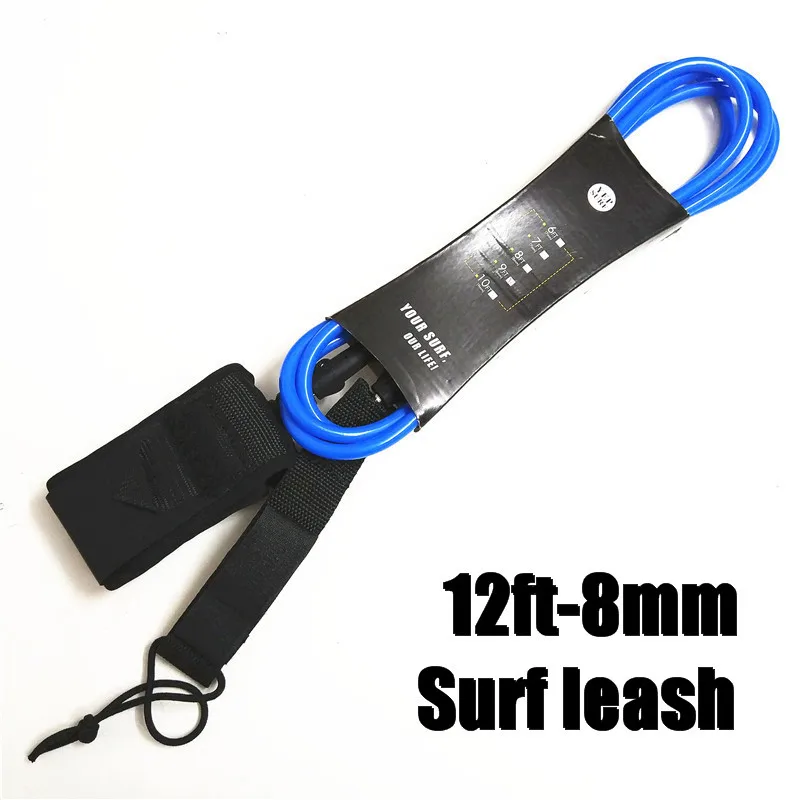1 шт. Yep. surf прямой поводок 8 футов, 9 футов, 10 футов, 11 футов, 12 футов 8 мм для серфинга цветной поводок для серфинга - Цвет: 12ft-8mm blue
