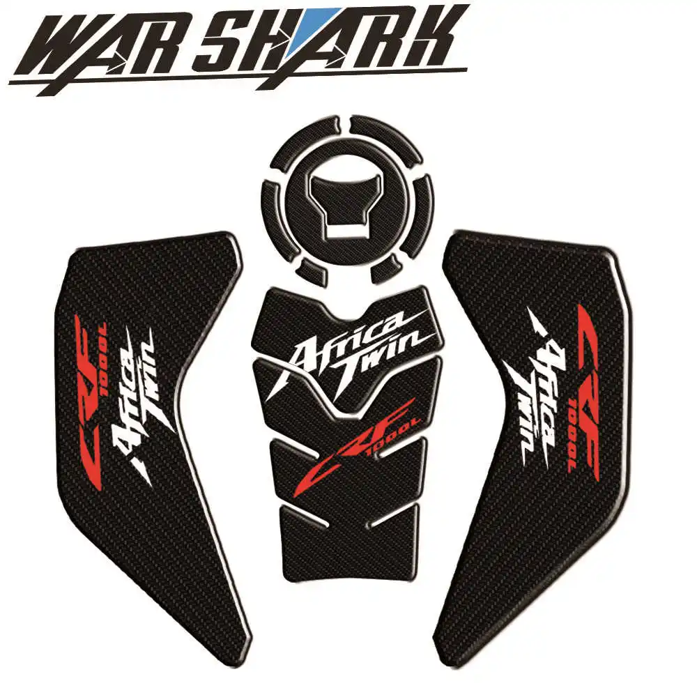 

Для Honda CRF1000L Africa Twin 2016-2019 2018 2017 волокно текстура топливный бак для мотоцикла Наклейка на крышку газовая крышка стикер