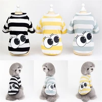 big eye pet dog clothes spring t shirt soft clothes pet cat striped clothing cotton shirt casual coats for small pets chihuahua