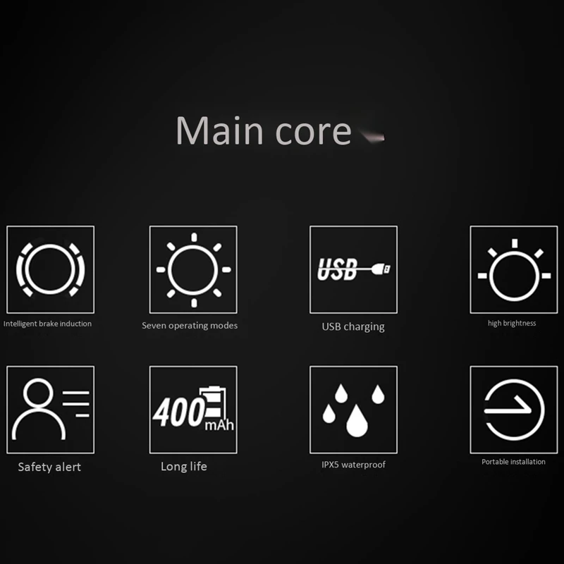 

SWTXO Bicycle Night Riding Taillight Intelligent Brake Induction Taillights Rechargeable Road Bike Sensor Light