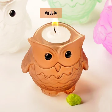 Сова стеклянный подсвечник Декор Подсвечники стол Свадебные украшения