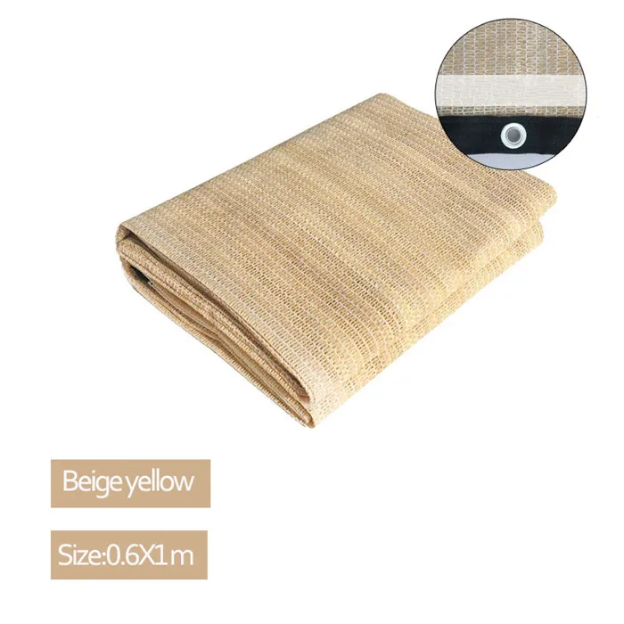 Beige yellow 0.6X1m Цветы суккулентные растения, укрывающая от солнца сетка сад солнцезащитный крем ткань сетка растение покрытие летний тент навес 3 цвета - Color: Beige yellow 0.6X1m