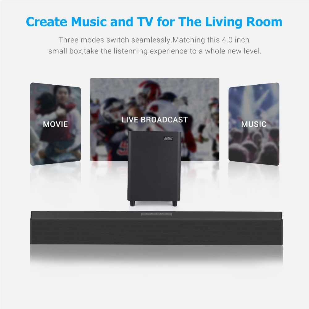 ТВ Саундбар 100 Вт 2 1 Bluetooth динамик 5 0 Система домашнего кинотеатра 3D панель