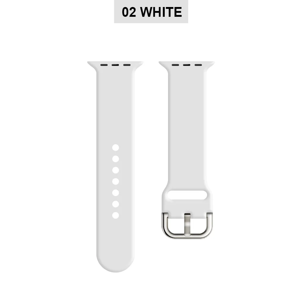 White Мягкий силиконовый сменный спортивный ремешок для 38 мм Apple Watch Series1 2 42 мм наручный браслет ремешок для iWatch Sports Edition MU SEN - Цвет ремешка: White