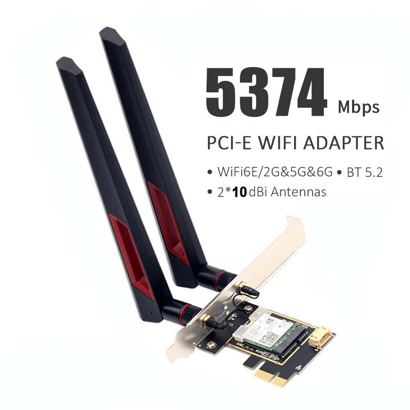 Desktop Wi-Fi 6 Intel AX210 PCIe WiFi Adapter Bluetooth 5.2 5374Mbps 802.11ax AX210NGW Wireless Wifi 6E Card Windows 10 Linux | Компьютеры