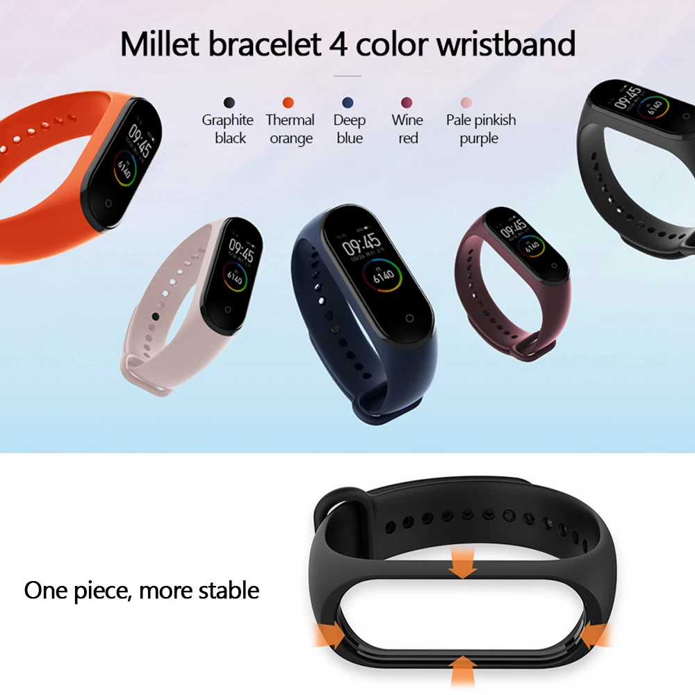 Оригинальный силиконовый браслет Xiaomi Mi Band 4 3 розовый ремешок для запястья