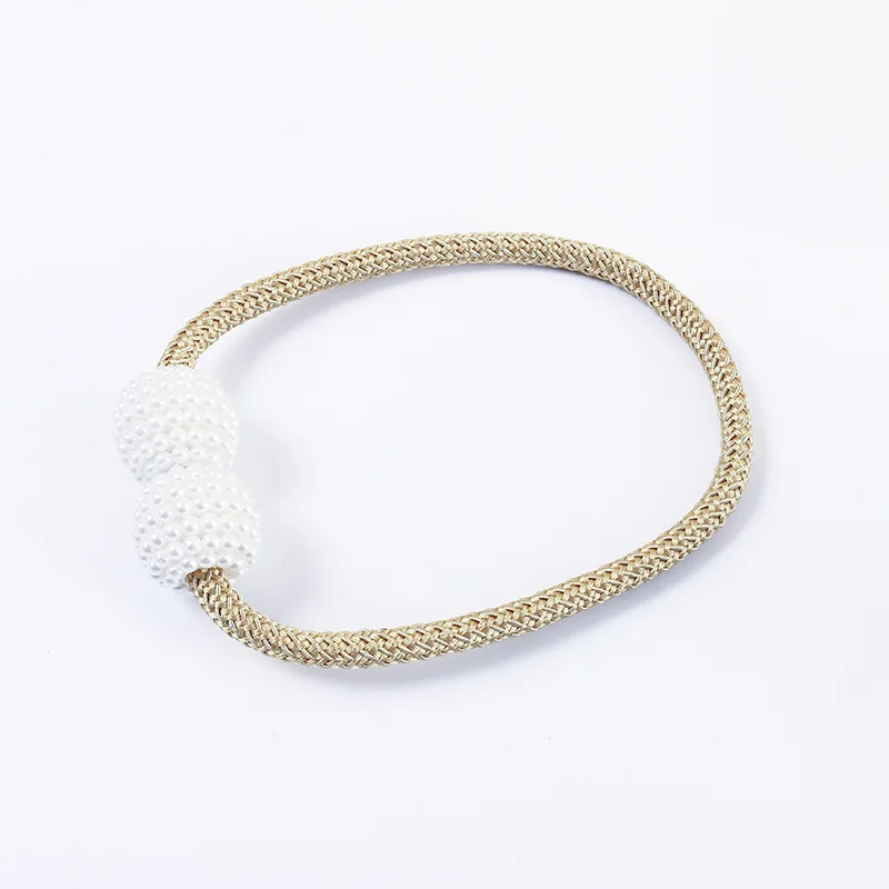 

Thick Rope Pearl Magnetic Buckle Simple Curtain Magnet Buckle, Magnetic Buckle Binding With Curtain Buckle Magnet Binding Rope
