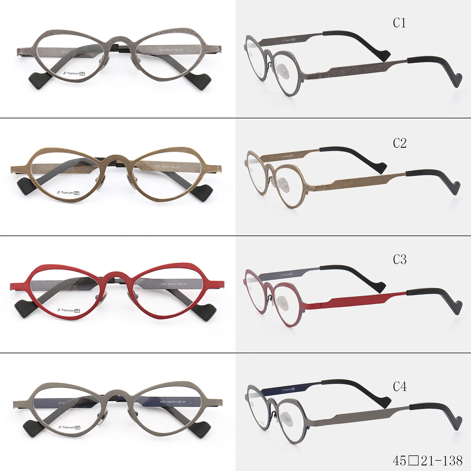 Оправа для очков кошачий глаз из чистого титана женские оптические маленькие