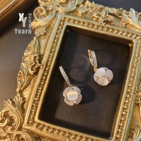 2021 new luxury opals ball pendant ear clasp exquisite micro inlaid zircon drop earrings korean fashion jewelry for woman%e2%80%98s acc