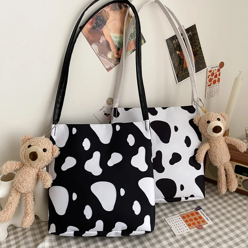 

Fashion Classic Cow Messenger HandBag Female Japanese Harajuku Chic Cute Student Girl One Shoulder Canvas Crossbody For Women