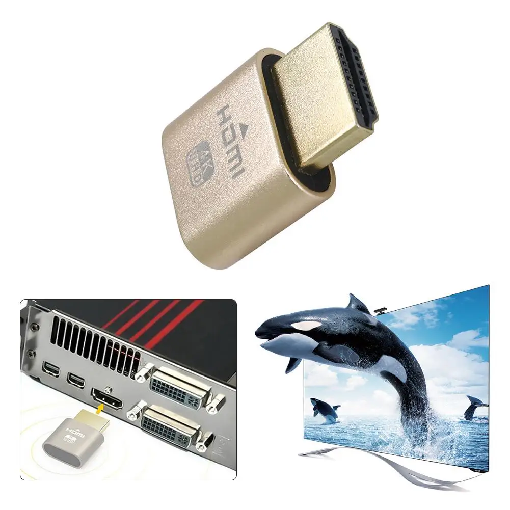 Мини Портативный HDMI 4K 3840x2160 60 Гц виртуальной манекен штекер EDID фиктивный