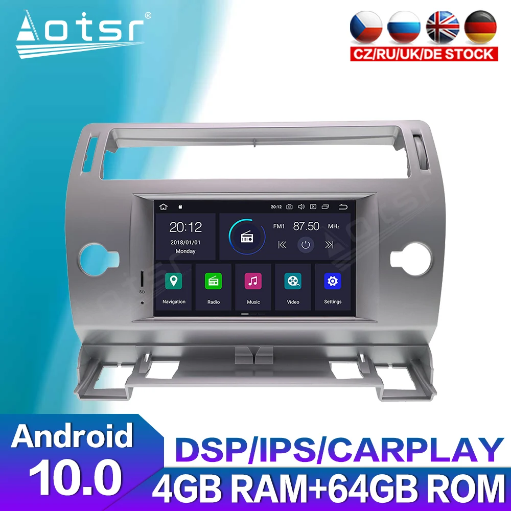 

For Citroen C4 Quatre Triumph 2004 2005 2006 - 2011 Carplay Car Radio Android Multimedia Player Recorder Car GPS Navigation Unit