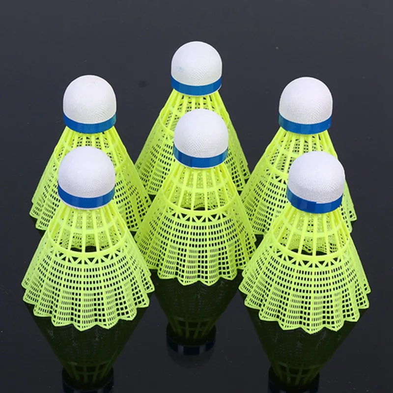 

6pcs 2019 Super Durable/Light Plastic Nylon Badminton Ball Training Ball Plastic Shuttle Cork Wood Ball Head