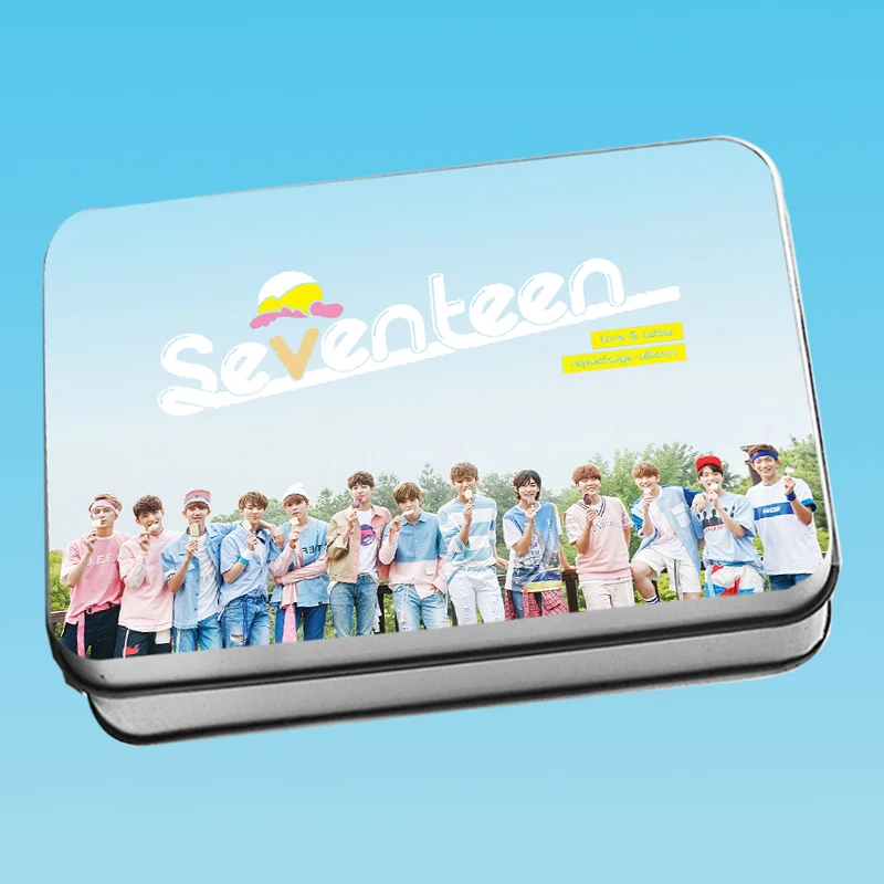Kpop Seventeen Album &ltFIRST LOVE&ampLETTER&gt Polaroid Photo Lomo Card K-POP Fans Gifts Metal Box 40Pcs/Box Drop Shipping | Украшения и