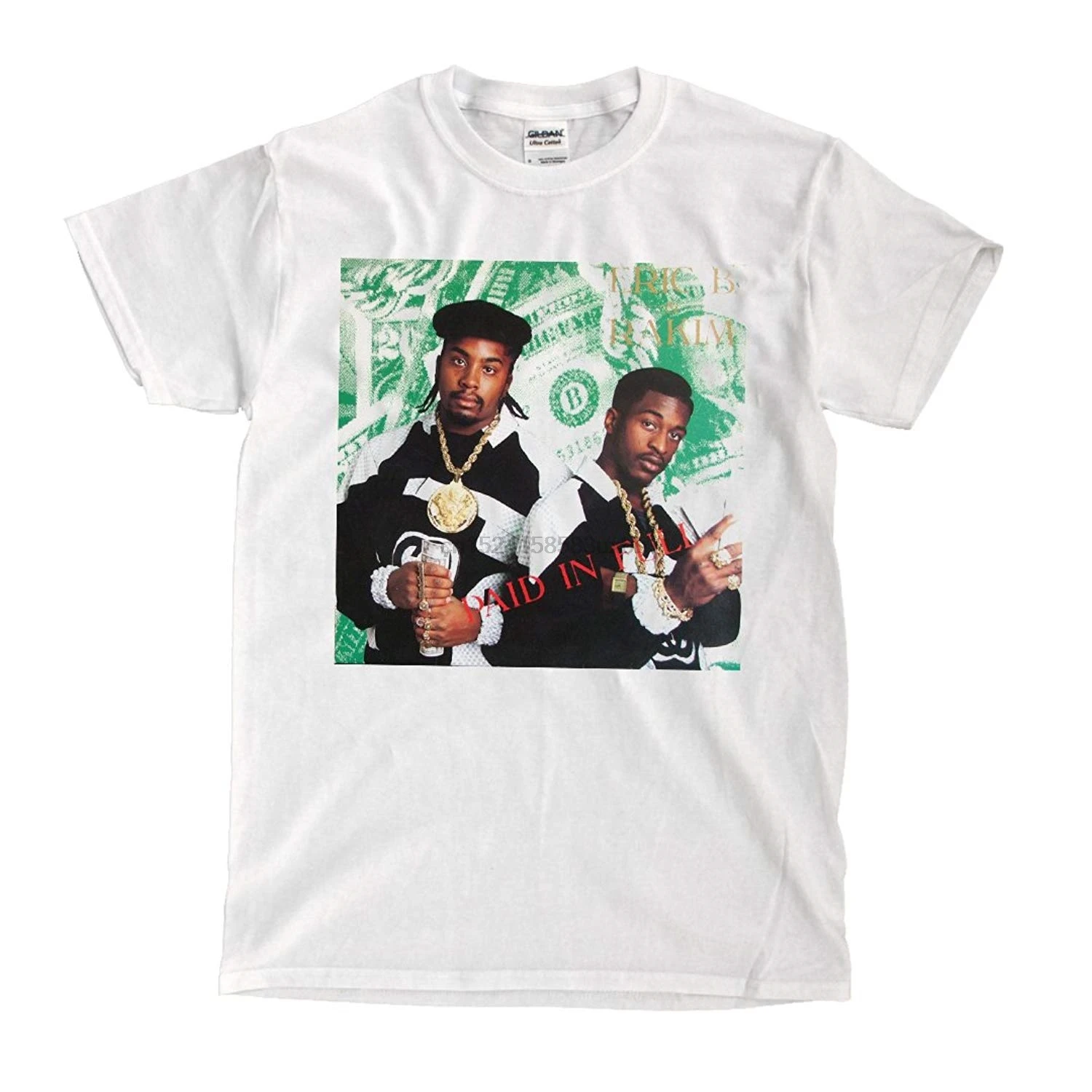 Rakim-Paid In Full-мужская белая футболка базовые Топы Мужская модная с круглым