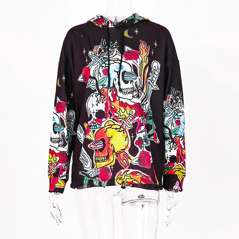 

Popular Sweatshirt Women Autumn Winter 2020 Female New Print Casual Hooded Clothes Lady Streetwear Mid Length Coat Hoodies Women