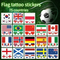 3pcs flag series face tattoo world cup fan games poland england ukraine singapore country temporary tatoo sticker