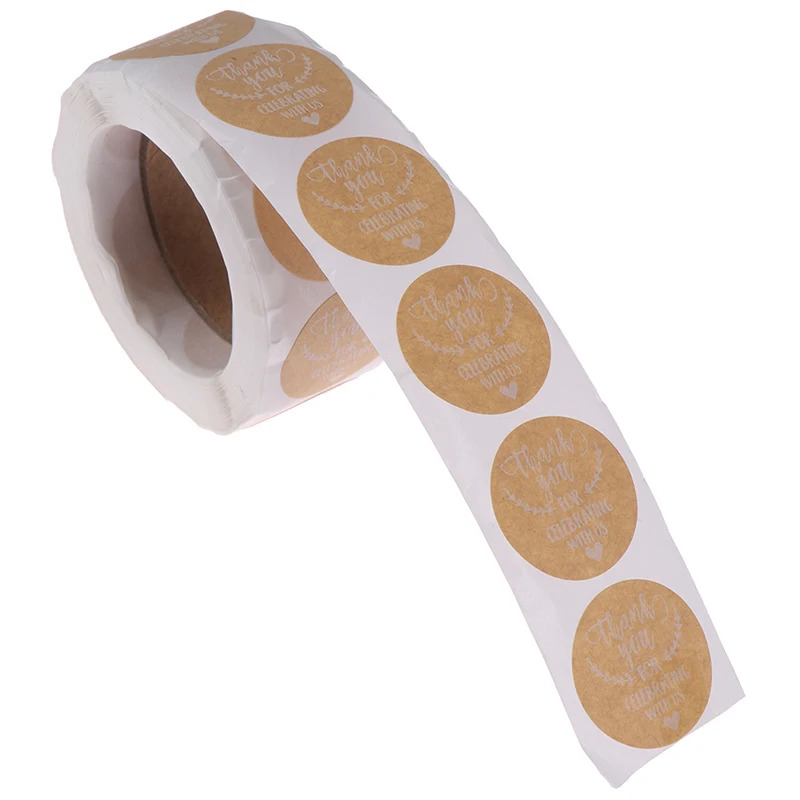 500 шт. спасибо за поддержку моего бизнес крафт-наклейки с золотым Фольга круглые