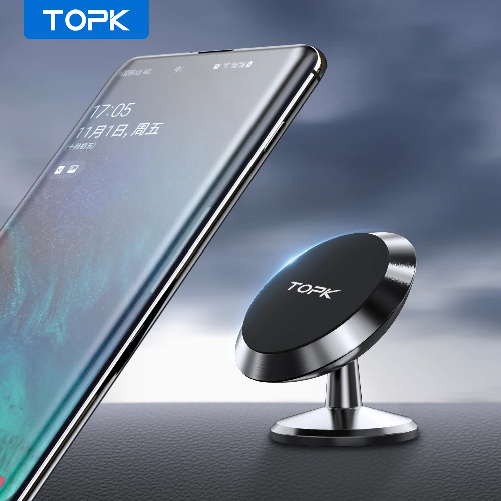 TOPK магнитный автомобильный держатель для телефона универсальная подставка на