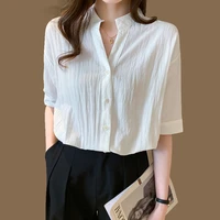 s 2xl new oversize women blouses summer tops femme casual womens blouse maxi girls white shirt short sleeve new blusas