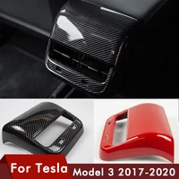 tey 2021 model3 car carbon fiber abs rear air vent outlet cover trim for tesla model 3 accessories interior model y three new