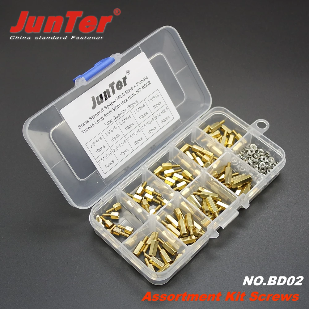 Высокое качество 180 шт M2.5 (2 5 мм) латунь противостояние прокладки Мужской x Женский