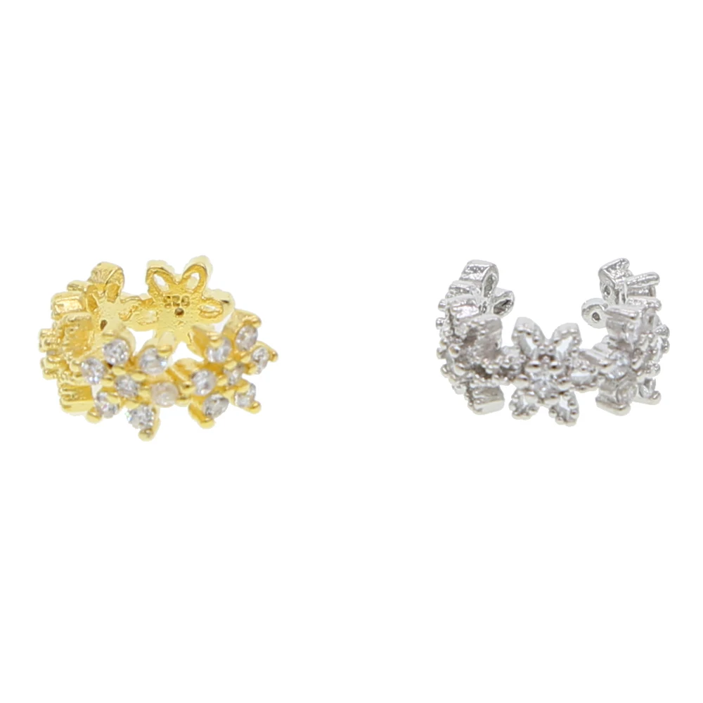 Изящные серьги манжеты с цветами для девочек детские без пирсинга 100% 925 пробы