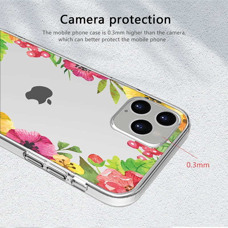 

Luxury Flower Cute Case for IPhone 12 Pro Case for IPhone 12 11 Pro XS Max Mini XR 7 X 8 6 6S Plus 5S SE 2020 Silicone Funda TPU
