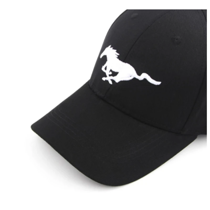 

2021Black Baseball Cap Sports Racing Car Men's Sunglasses Moto MUSTANG Car Motocross Hats Cap Racing F1 Motorcycle 3D Embroidery