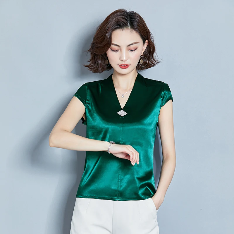 2021 летнее платье для девочек Модная Корейская летняя шелковые блузки женские