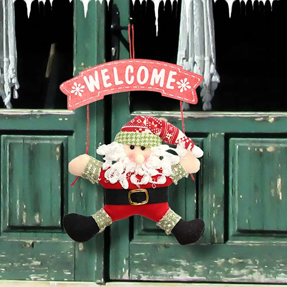 1 шт. милый Добро пожаловать Санта Клаус Снеговик дверь окно висячие украшения