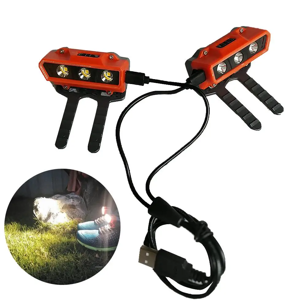 1 пара ночного бега обуви светодиодный свет Перезаряжаемые прочный Водонепроницаемый Универсальный